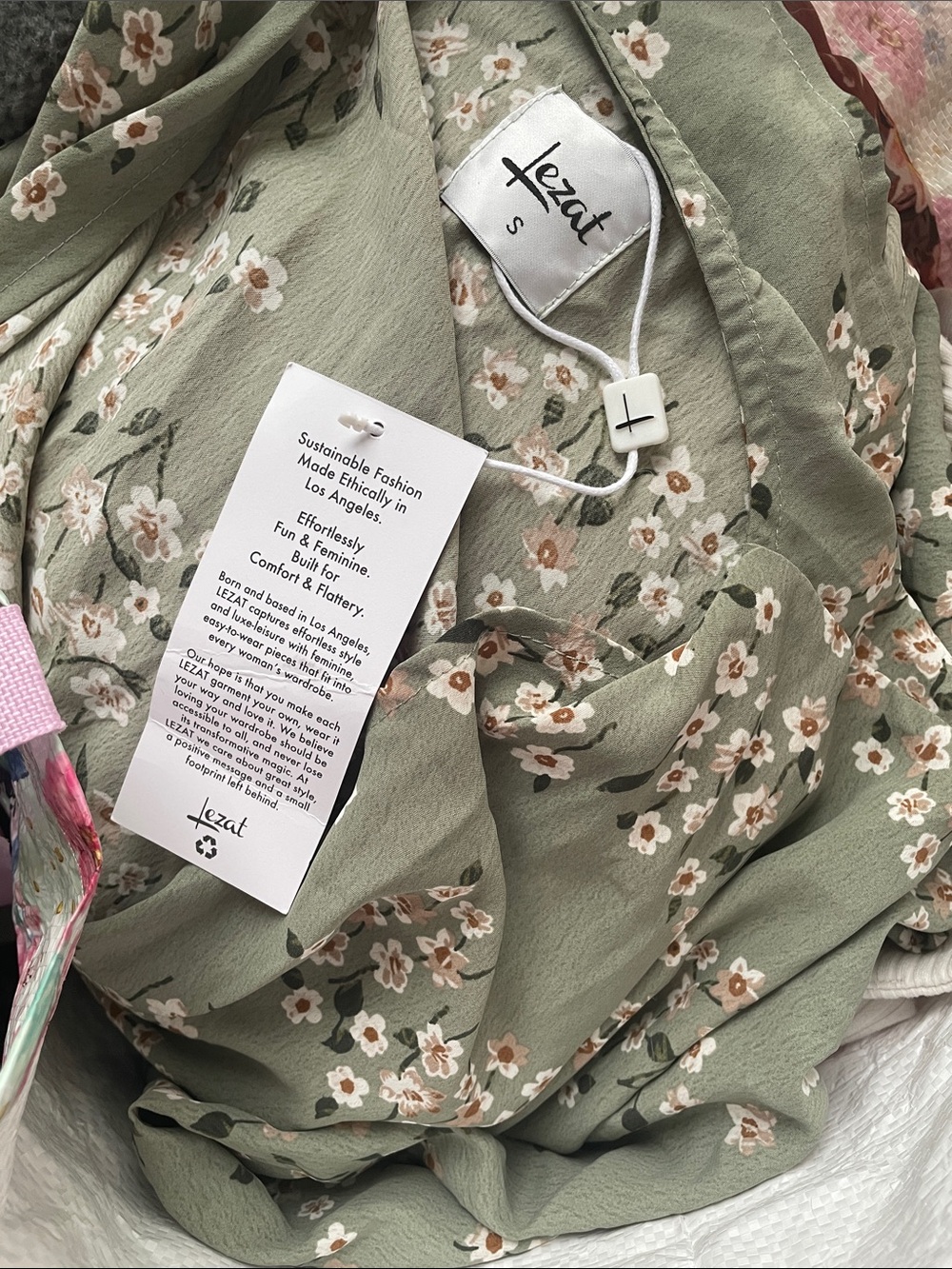 Sage Green Floral Midi Dress - Picture 3 of 3